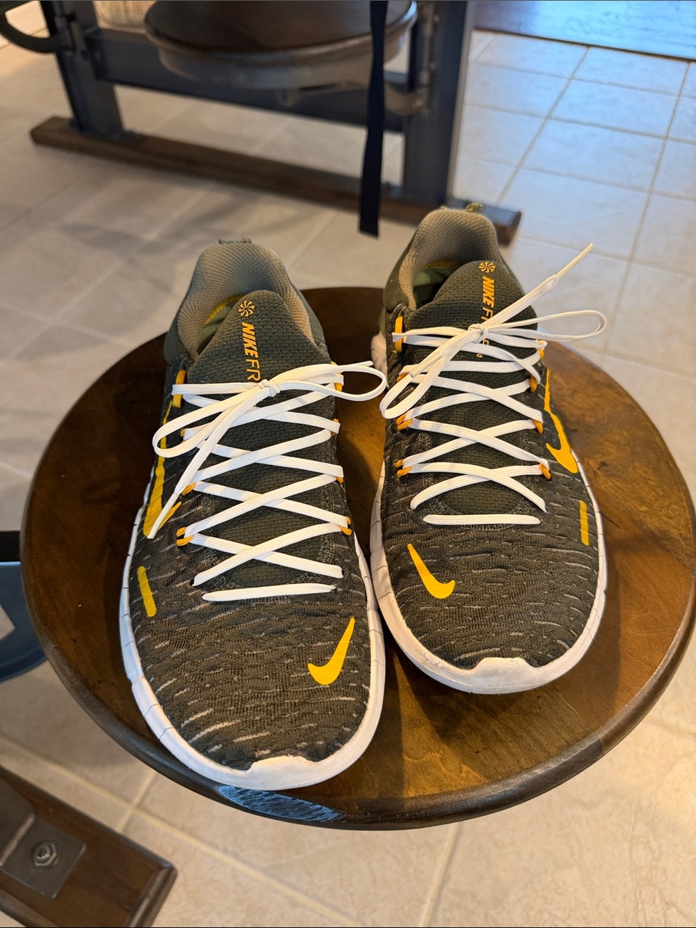 Nike Dark Gray and Yellow Athletic Running Shoes